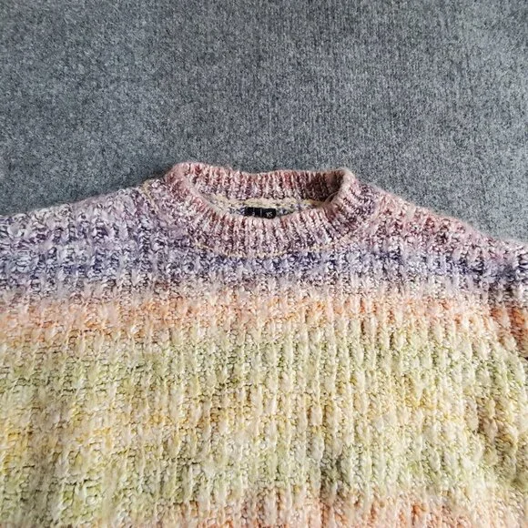 Moon and Madison boutique womens size XS cropped multi colored/striped sweater - Picture 2 of 13